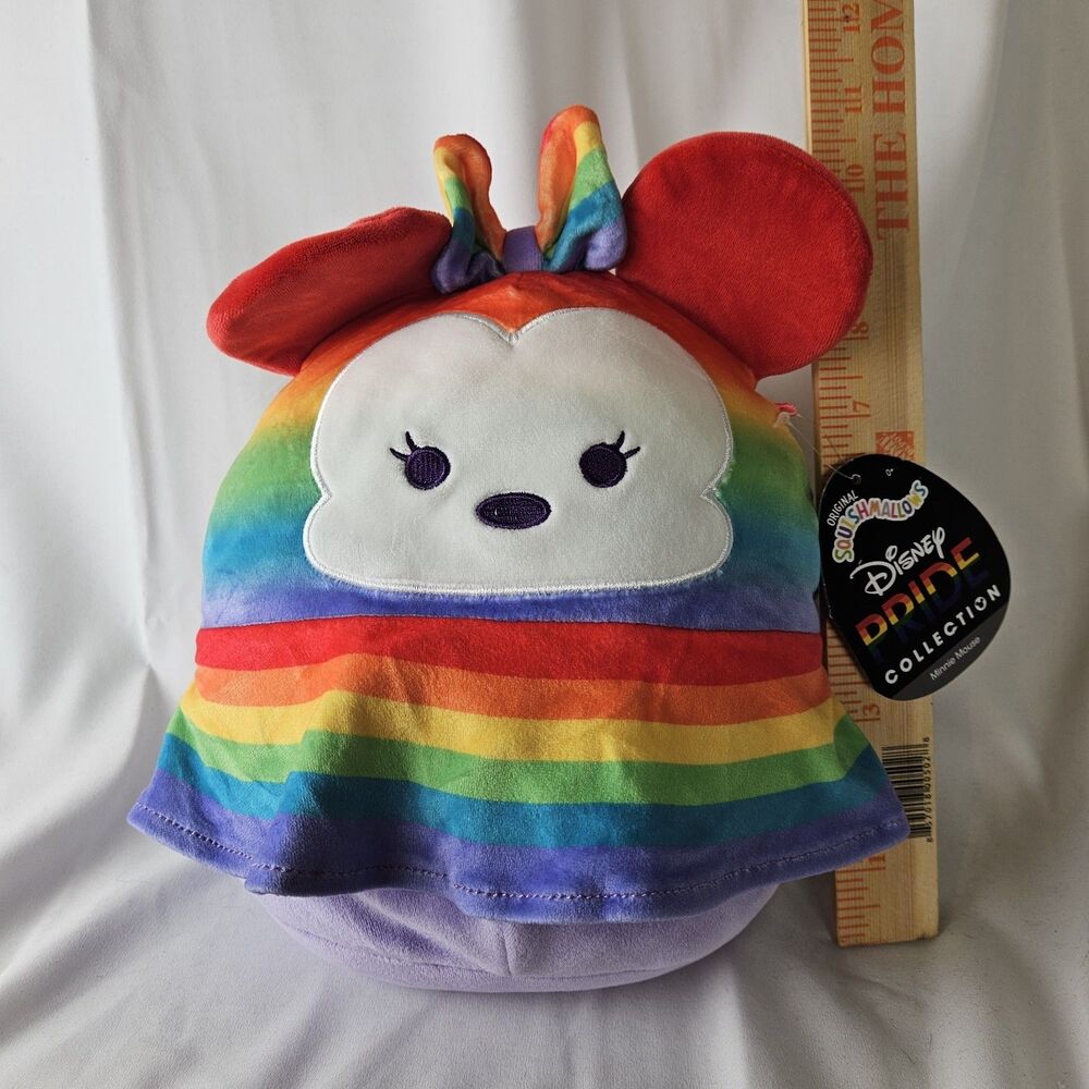 Squishmallow Disney 2022 Pride 8” Minnie Mouse‎ Rainbow Stuffed Animal Plush NEW